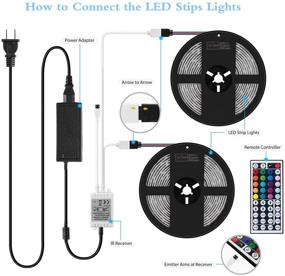 img 3 attached to 🌈 32.8ft LED Strip Lights SMD2835 600LEDs Waterproof Colorful Self-Sticking Kit - Ideal for Bar and Home Decoration, includes 44 Key Remote