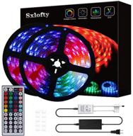 🌈 32.8ft led strip lights smd2835 600leds waterproof colorful self-sticking kit - ideal for bar and home decoration, includes 44 key remote логотип