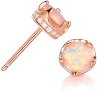 💎 sparkling opal crown stud earrings: hypoallergenic jewelry for women & girls | gemsme rhodium plated cubic zirconia halo logo