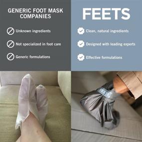 img 1 attached to 🦶 FEETS Hydrating Foot Mask 3-Pack with Tea Tree and Peppermint: Deep Moisturization and Cooling Relief for Men and Women, Softens Calluses, Nourishes Heels