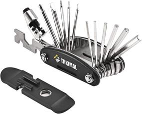 img 4 attached to Trkimal 18-in-1 Bike Repair Tool Kit - Slotted & Phillips Screwdrivers, Hex Key Wrench, Universal Chain Breaker, Spoke Wrench, Bicycle Tire Pry Bars, and More