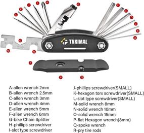 img 1 attached to Trkimal 18-in-1 Bike Repair Tool Kit - Slotted & Phillips Screwdrivers, Hex Key Wrench, Universal Chain Breaker, Spoke Wrench, Bicycle Tire Pry Bars, and More