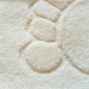 img 1 attached to 🏝️ Secret Sea Collection: Luxury Reversible Footprint Bath Mat Towel, 100% Turkish Cotton (Beige) - Washable & Long-Lasting