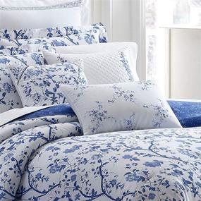 img 2 attached to 🛌 Laura Ashley Home - Charlotte Collection: Premium Ultra Soft Duvet Set in China Blue - Lightweight and Stylish Bedding for Full/Queen Beds