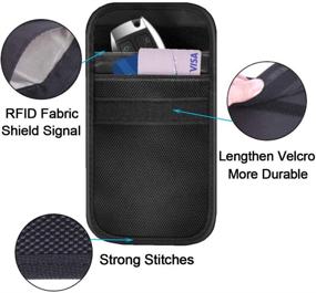 img 1 attached to 🔒 Протектор для брелока Faraday, блокирующий RFID сигнал автомобиля, антиворовская сумка/ паучок для брелока, 2 штуки, черный, защита автомобиля от угона