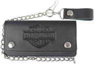 🏍️ harley davidson embossed trucker wallet xml3508 blk - stylish & functional biker essential logo