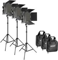 🎥 neewer studio photography video light kit - 3-piece bi-color 660 led set with u bracket, barndoor, and 75-inch light stand - dimmable 3200-5600k cri 96+ lighting for video shooting logo