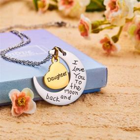 img 2 attached to 🌙 NEWNOVE I Love You to The Moon and Back Pendants Necklace - Perfect Christmas Birthday Gifts for Mom Daughter Grandma Granddaughter Niece Aunt Wife Girlfriend Sister