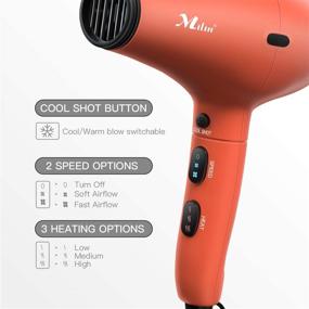 img 2 attached to 💇 Professional 1100W Ceramic Hair Dryer with Far Infrared Technology, Negative Ion Release, Lightweight & Easy to Hold. Comes with 4 Nozzles for Fast Drying and Healthy Hair Care