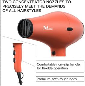 img 1 attached to 💇 Professional 1100W Ceramic Hair Dryer with Far Infrared Technology, Negative Ion Release, Lightweight & Easy to Hold. Comes with 4 Nozzles for Fast Drying and Healthy Hair Care