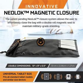 img 2 attached to Mission Darkness NeoLok Non-Window Faraday Tablet Bag with Magnetic Closure // Enhanced Device Shielding for Law Enforcement &amp; Military, Data Security, Anti-Hacking &amp; Anti-Tracking Assurance