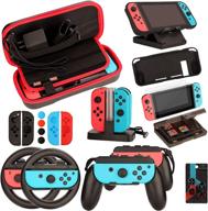 🎮 enhance your nintendo switch experience with a 23-in-1 switch accessories bundle: carrying case, screen protector, joycon grips, steering wheels, charging dock, and more! logo