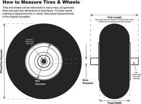 img 1 attached to Shepherd 9594 Diamond Tread Replacement Wheels with Semi-Pneumatic Design