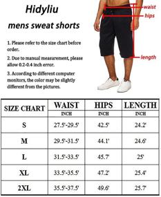 img 1 attached to 🏋️ Comfortable and Stylish Men's Elastic Waist Drawstring Workout Gym Joggers 3/4 Shorts with Pockets - Perfect for Summer Casual and Sweat sessions