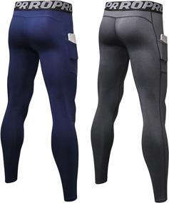 img 3 attached to 🔥 Warm and Stylish: YUSHOW 2 Pack Thermal Underwear for Men - Ideal Base Layer Bottoms for Athletic Sports and Running