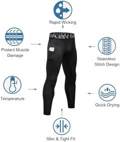 img 2 attached to 🔥 Warm and Stylish: YUSHOW 2 Pack Thermal Underwear for Men - Ideal Base Layer Bottoms for Athletic Sports and Running