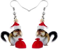 🐿️ acrylic squirrel dangle earrings - christmas inspired jewelry for women, kids, and girls to add charms logo