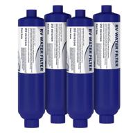 paulinn rv camper inline water filter: 4-pack marine garden camping hose kdf filter - reduce chlorine, bad taste & odor! logo