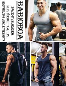 img 3 attached to Babioboa Workout Sleeveless Shirts Bodybuilding Men's Clothing
