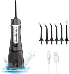 img 4 attached to 💦 Ear&amp;Ear Cordless Water Flosser: Rechargeable Oral Irrigator - Perfect for Travel &amp; Home Use. Features 3 Modes, IPX7 Waterproof, and 6 Interchangeable Jet Tips.