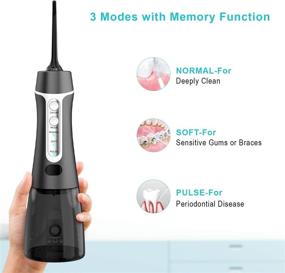 img 2 attached to 💦 Ear&amp;Ear Cordless Water Flosser: Rechargeable Oral Irrigator - Perfect for Travel &amp; Home Use. Features 3 Modes, IPX7 Waterproof, and 6 Interchangeable Jet Tips.