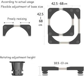img 1 attached to Enhanced Universal Mobile Base Fridge Stand: Adjustable 4 Feet for Washing Machine, Dryer, and Refrigerator