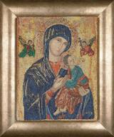 🧵 thea gouverneur counted cross stitch kit 551a - our lady of perpetual help - pre-sorted dmc threads - aida fabric - 9.8 x 12.6inch - diy embroidery kit logo