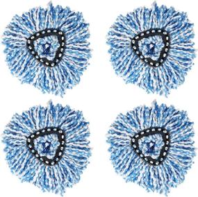 img 4 attached to 🧹 EasyWring Spin Mop Refill: Microfiber Replacement Head (4 Pack Blue) - Effortless Floor Cleaning with Mop Easy Cleaning Floor Head Mop