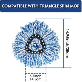 img 1 attached to 🧹 EasyWring Spin Mop Refill: Microfiber Replacement Head (4 Pack Blue) - Effortless Floor Cleaning with Mop Easy Cleaning Floor Head Mop