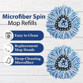 img 2 attached to 🧹 EasyWring Spin Mop Refill: Microfiber Replacement Head (4 Pack Blue) - Effortless Floor Cleaning with Mop Easy Cleaning Floor Head Mop