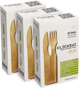 img 4 attached to Revolutionary Clickeat Retail Fork Knife: Sustainable & Biodegradable Cutlery