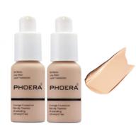 💄 2 pack phoera foundation - long-lasting waterproof matte foundation and oil control concealer cream for flawless skin, 102 nude shade - 30ml logo