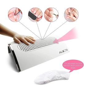 img 3 attached to KADS Nail Art Dust Suction Collector: 3 вентилятора, мощный инструмент для сушки ногтей с 2 пылесборными мешками (110V US разъем)