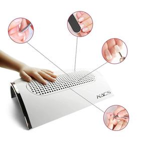 img 2 attached to KADS Nail Art Dust Suction Collector: 3 вентилятора, мощный инструмент для сушки ногтей с 2 пылесборными мешками (110V US разъем)