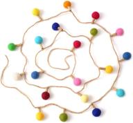 🌟 glaciart one felt lightbulb garland - perfect christmas & fall season decoration - arts & crafts, stand-alone decor - natural wool from new zealand, hand-felted in nepal - 20 fabric bulbs in rainbow colors логотип