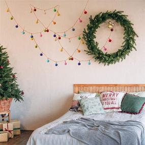 img 1 attached to 🌟 Glaciart One Felt Lightbulb Garland - Perfect Christmas & Fall Season Decoration - Arts & Crafts, Stand-Alone Decor - Natural Wool from New Zealand, Hand-Felted in Nepal - 20 Fabric Bulbs in Rainbow Colors