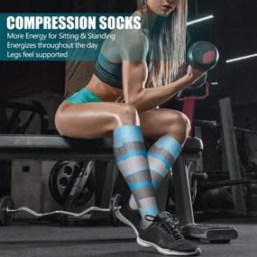 img 3 attached to Copper Compression Socks - Best Support for Medical, Running, Nursing, Athletic - 6 Pack for Women and Men