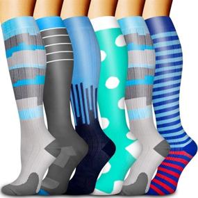 img 4 attached to Copper Compression Socks - Best Support for Medical, Running, Nursing, Athletic - 6 Pack for Women and Men