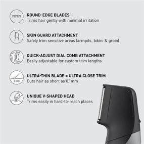 img 3 attached to 🪒 Panasonic Wet/Dry Cordless Electric Body Hair Trimmer for Men - Body Groomer with 2 Comb Attachments, Sensitive Area Shaving in Multiple Directions, Black