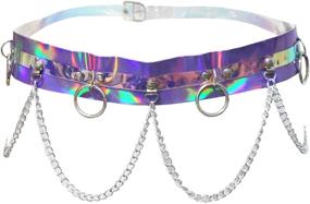 img 1 attached to Newfancy Womens Holographic Leather Adjustable Women's Accessories