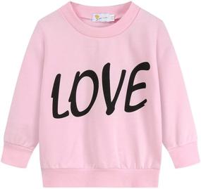 img 2 attached to 🌈 Heart Print Fleece Sweatshirts and Leggings Set: Adorable Outfit for Little Girls