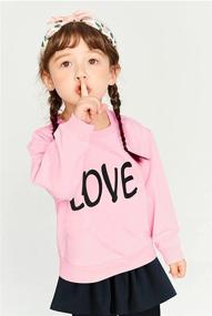 img 3 attached to 🌈 Heart Print Fleece Sweatshirts and Leggings Set: Adorable Outfit for Little Girls