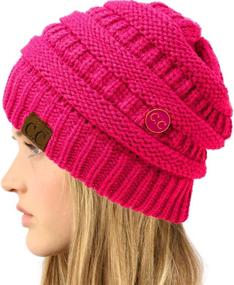 img 2 attached to 🧣 Winter Fall Trendy Chunky Cable Knit Beanie Hat: Stay Warm and Stylish with CC Classic!