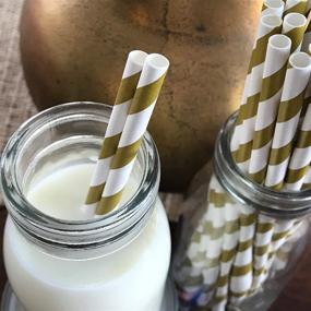 img 2 attached to Gold Paper Straws Chevron Outside