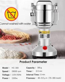img 1 attached to Upgraded Safety Electric Grain Mill Grinder CGOLDENWALL 300g - Stainless Steel Spice Grinder Pulverizer for Dry Spices, Herbs, Grains, Coffee Seeds, Rice, Corn, Pepper - 110V