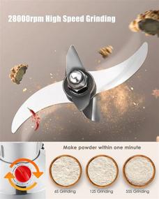 img 3 attached to Upgraded Safety Electric Grain Mill Grinder CGOLDENWALL 300g - Stainless Steel Spice Grinder Pulverizer for Dry Spices, Herbs, Grains, Coffee Seeds, Rice, Corn, Pepper - 110V