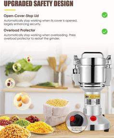 img 2 attached to Upgraded Safety Electric Grain Mill Grinder CGOLDENWALL 300g - Stainless Steel Spice Grinder Pulverizer for Dry Spices, Herbs, Grains, Coffee Seeds, Rice, Corn, Pepper - 110V