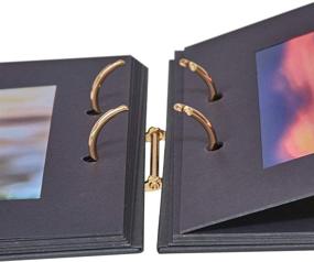 img 1 attached to 📸 Фотоальбом форолио Flip 4x6: Элегантное настольное отображение, набор из 2 штук - идеальные подарки для семьи и друзей, вмещает 40 отпечатков (Черная обложка, черный интерьер)