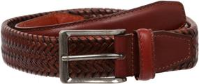 img 4 attached to 👔 Black Braided Leather Comfort Stretch Men's Belt - Ultimate Accessory Upgrade