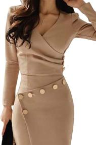 img 3 attached to 👗 SEBOWEL Women's Casual Bodycon Cocktail Dress combined with Suiting & Blazers for Stylish Looks